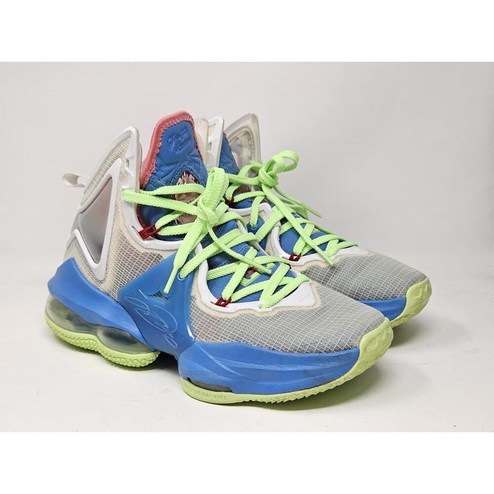 Nike LeBron XIX 19 GS Dutch Blue Lime Glow Youth Size 5y Sneakers DD0418-400